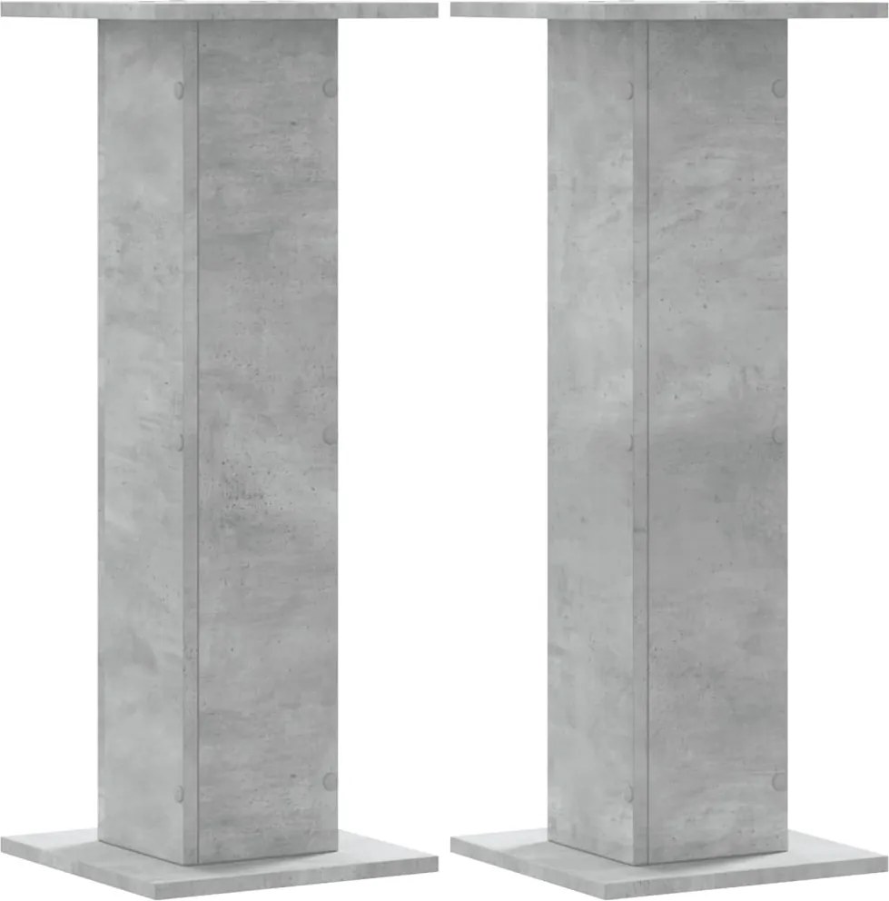 vidaXL Noptiere, 2 buc., gri beton, 30x30x80 cm, lemn prelucrat