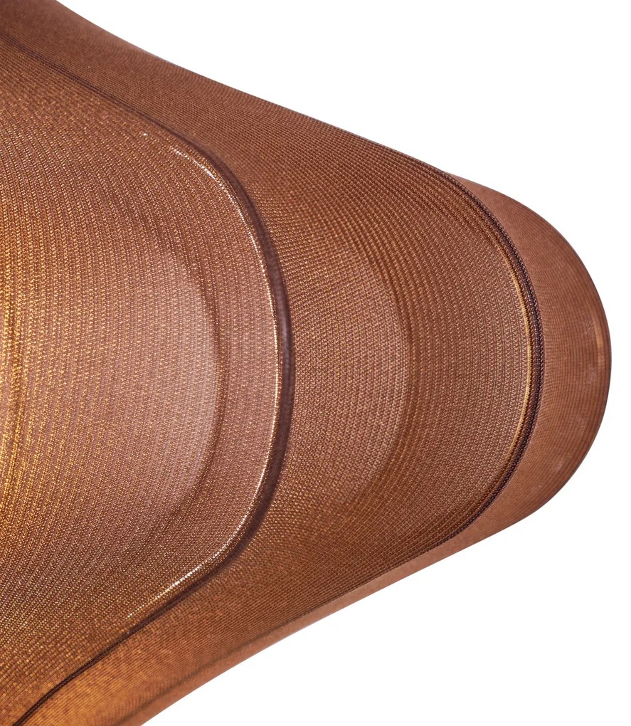 Lampă suspendată Japandi maro cu abajur din material textil 50cm - Plu