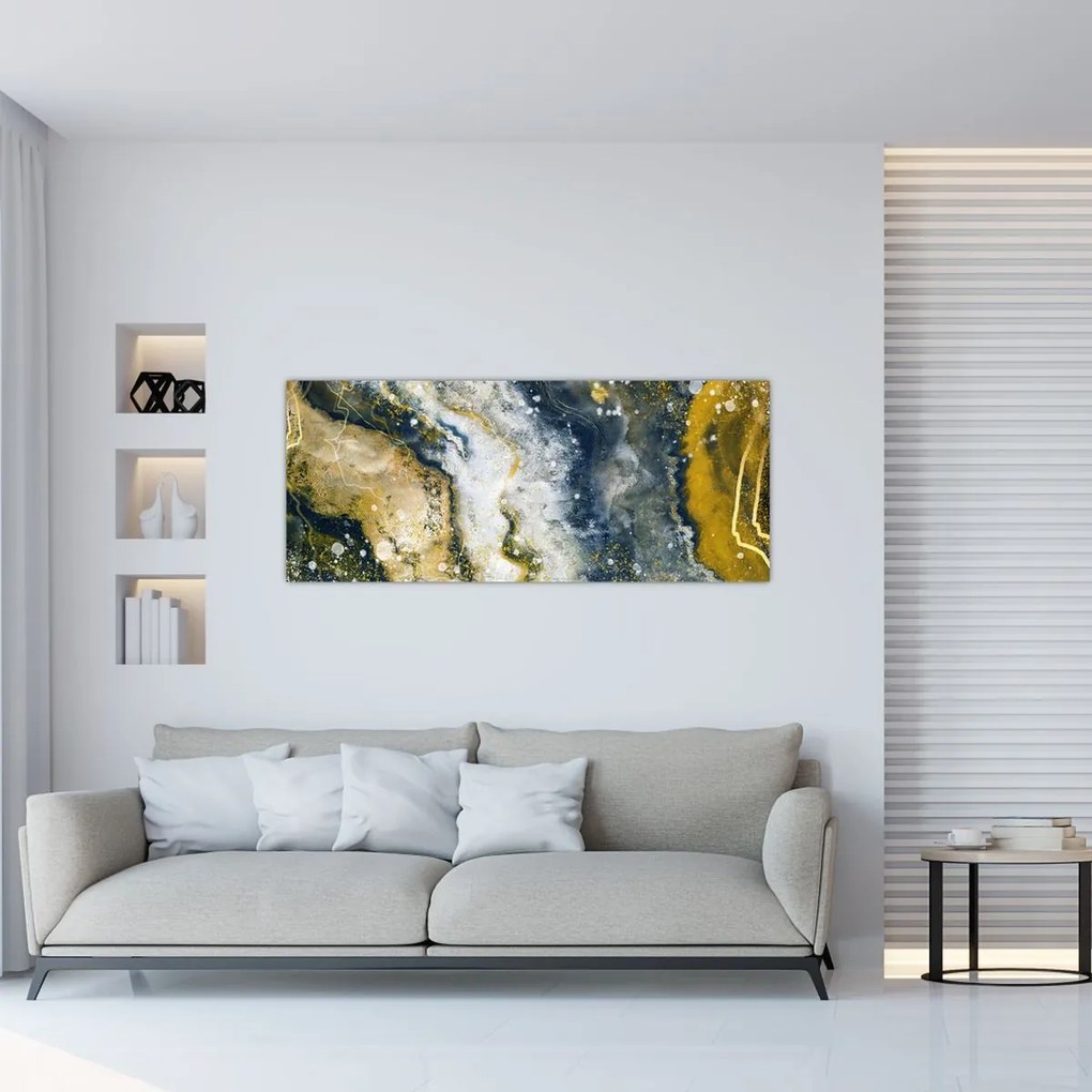 Tablou - Abstract auriu (120x50 cm)