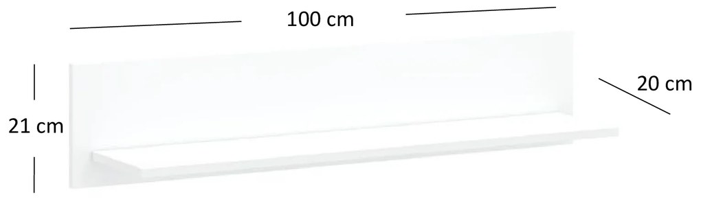Poliță 100 cm Leona (alb). 1053004