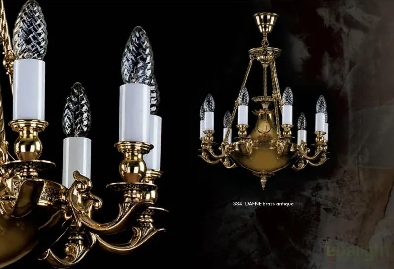 Lustra LUX din alama, Candelabru 9 brate DAFNE