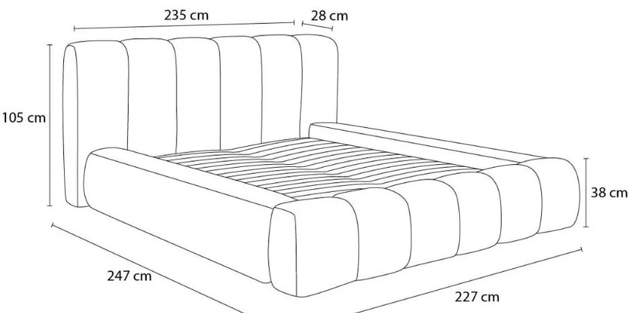 Pat matrimonial albastru închis tapițat cu spațiu de depozitare cu somieră 180x200 cm Denali – Bobochic Paris
