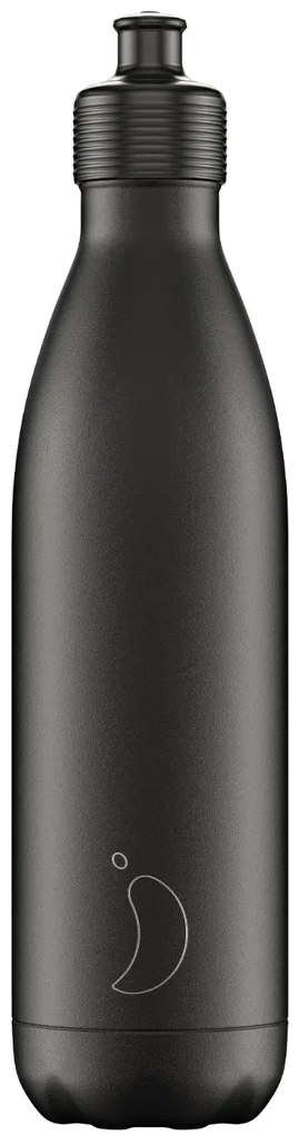 Sticlă termos Chilly's Bottles - neagră - 750ml, ediția Original Sports
