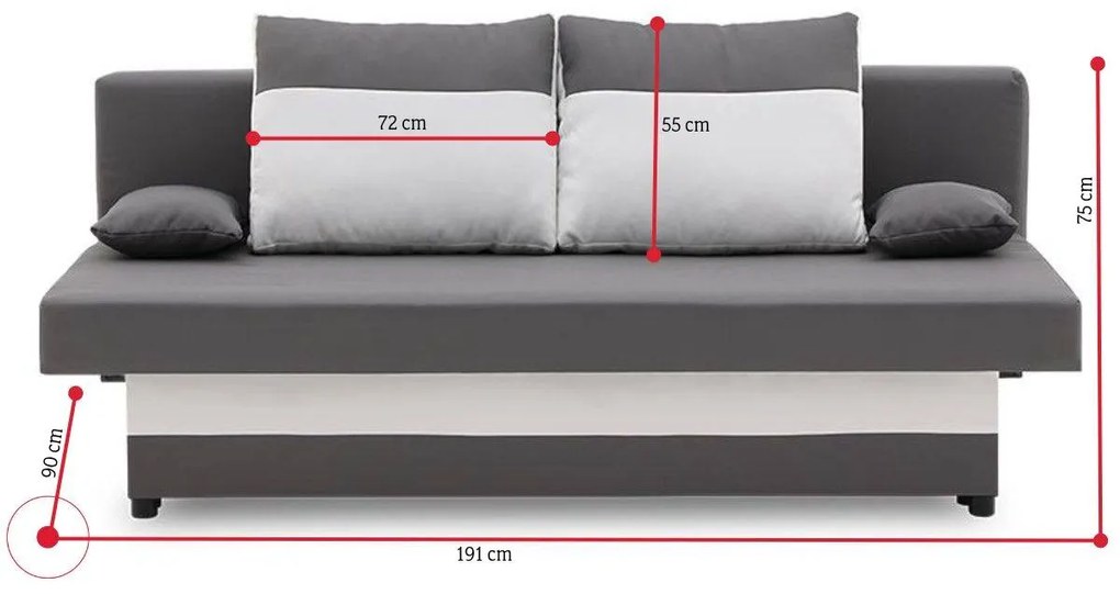 Supermobel Canapea extensibilă ZALANI,191x75x90,haiti 17/haiti 0
