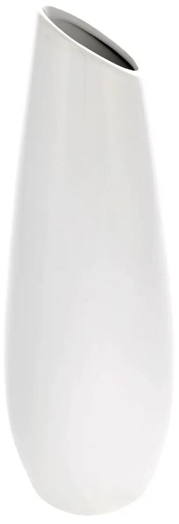 Vază din ceramică Oval, 12 x 36 x 12 cm, alb