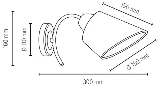 Spot-Light 8341127 - Aplica METTE 1xE27/40W/230V, montaj pe perete