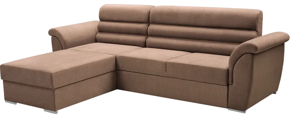 Set de canapea, ţesătură Queens maro, stânga, FABO