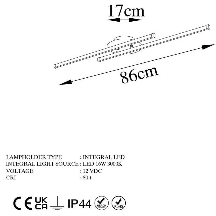 Plafonieră aurie LED 10x86 cm Umut – Opviq lights