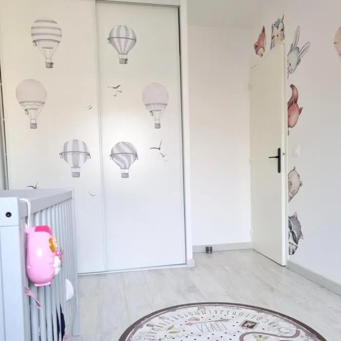 INSPIO Baloane gri cu aer cald - autocolante pentru camera copiilor