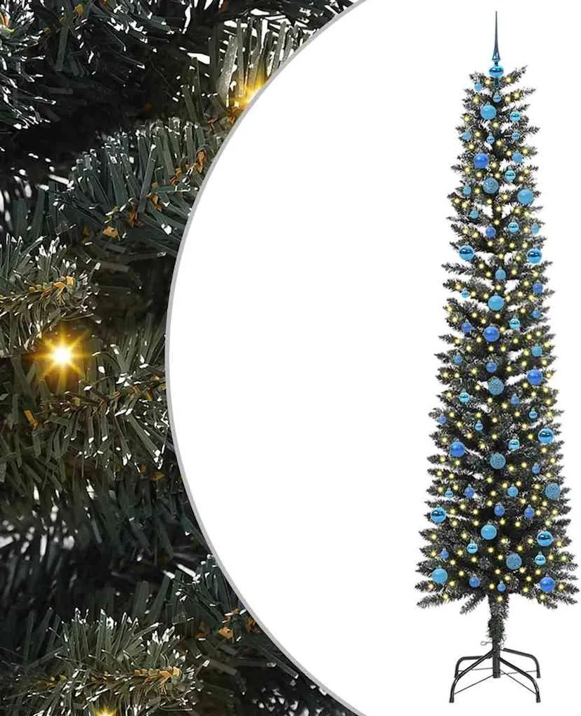 vidaXL Brad de Crăciun artificial Verde 240 cm PVC și Plastic și Oțel