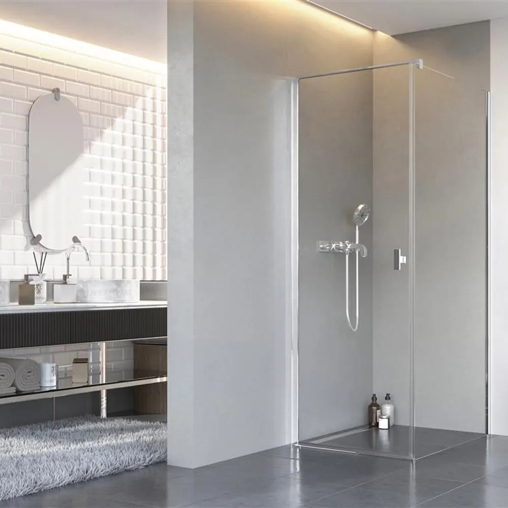 Usa de nisa batanta Radaway Nes KDJ I 100 cm sticla 6 mm crom-transparent deschidere stanga