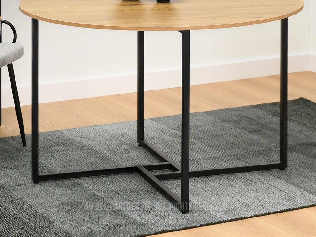 Masă de sufragerie Bird (stejar + negru). Promo -6%. 1111740