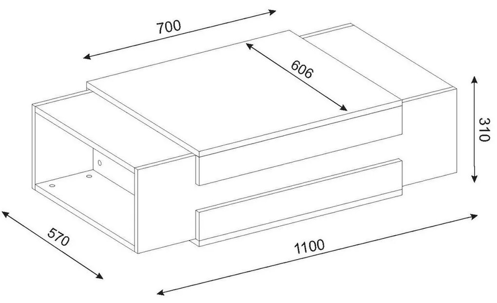 Măsuță de conferință Nora White Walnut