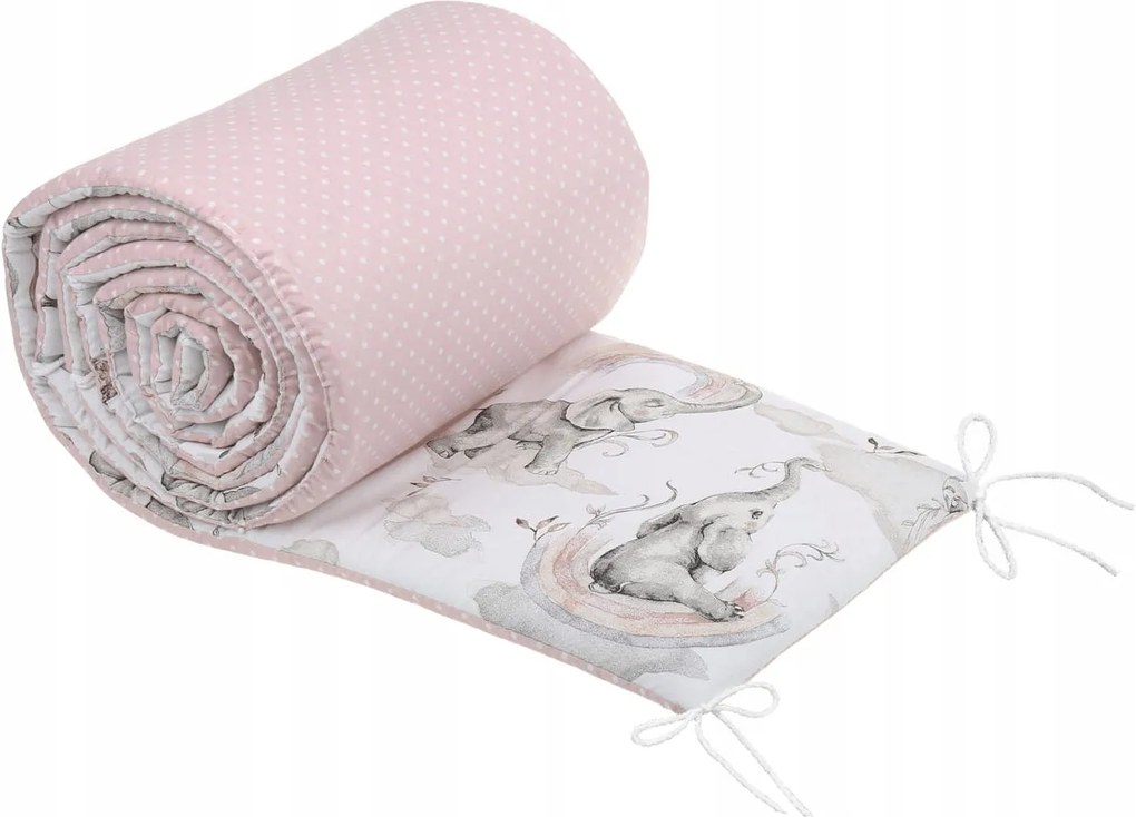 ShopJK PRPTECȚIE PEREȚI PENTRU PĂTUȚ 180 CM ELEFANT ROZ