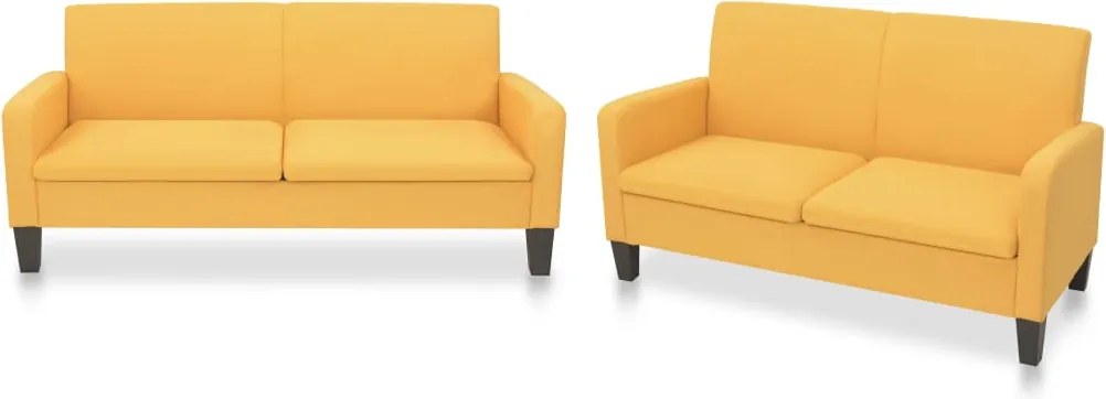 vidaXL Set de canapele, 2 piese, galben, material textil