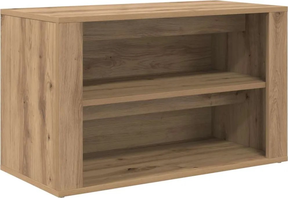 vidaXL Raft pentru încălțăminte stejar artizanal 75 x 35 x 45 cm