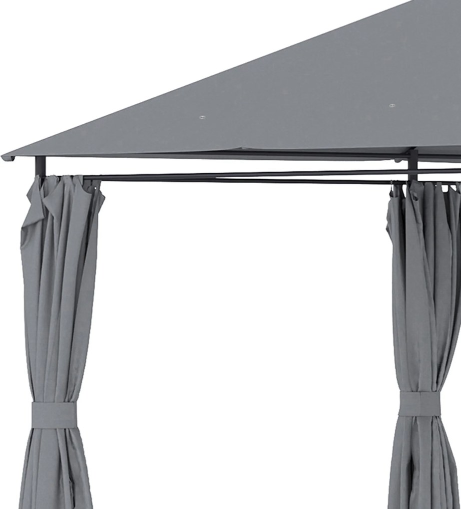 Outsunny 3x4 m Gazebo de Exterior din Oțel cu 6 Perdele Detașabile și Orificii de Drenaj, Gri | Aosom Romania