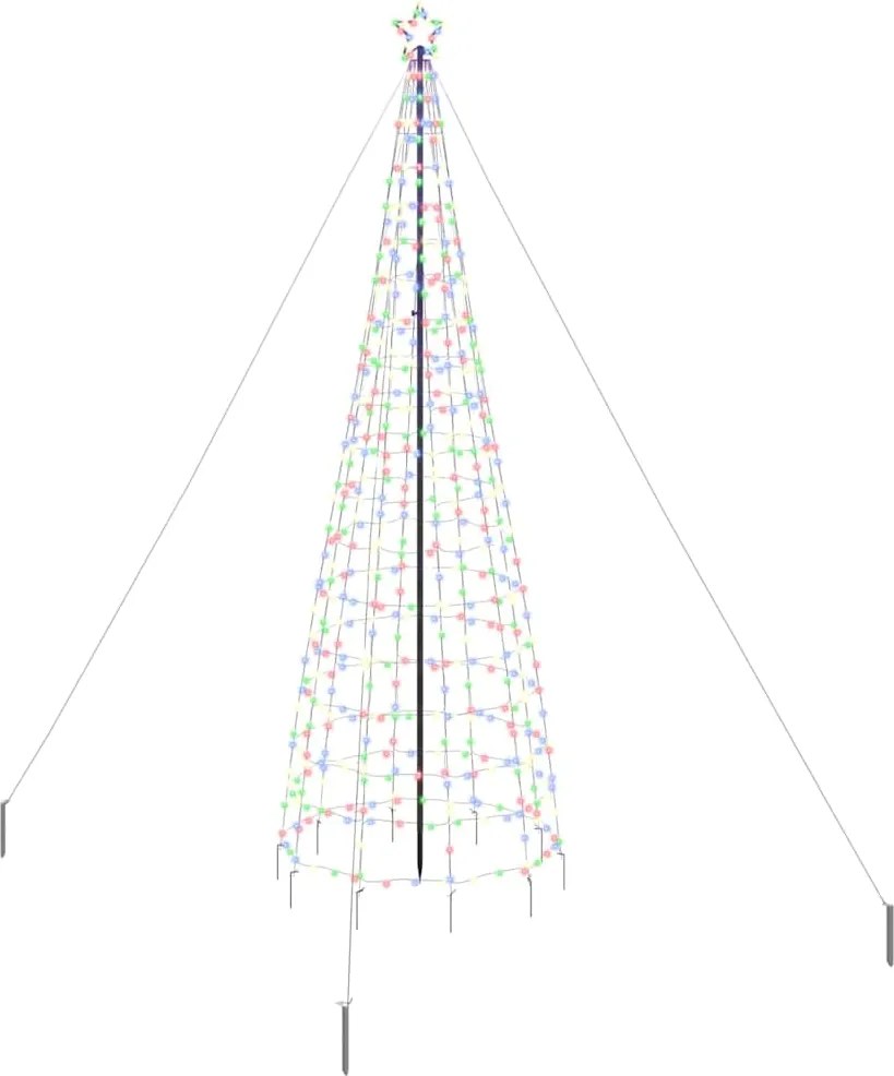 vidaXL Brad de Crăciun LED cu țevi de prindere în pământ 400 cm Fier