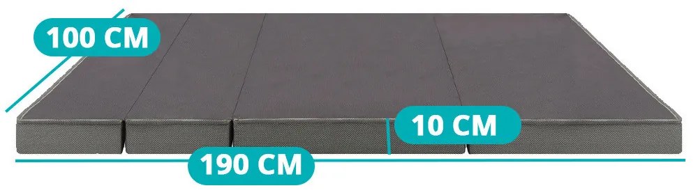 Saltea portabila, pliabila in geanta, 100*190*10 cm