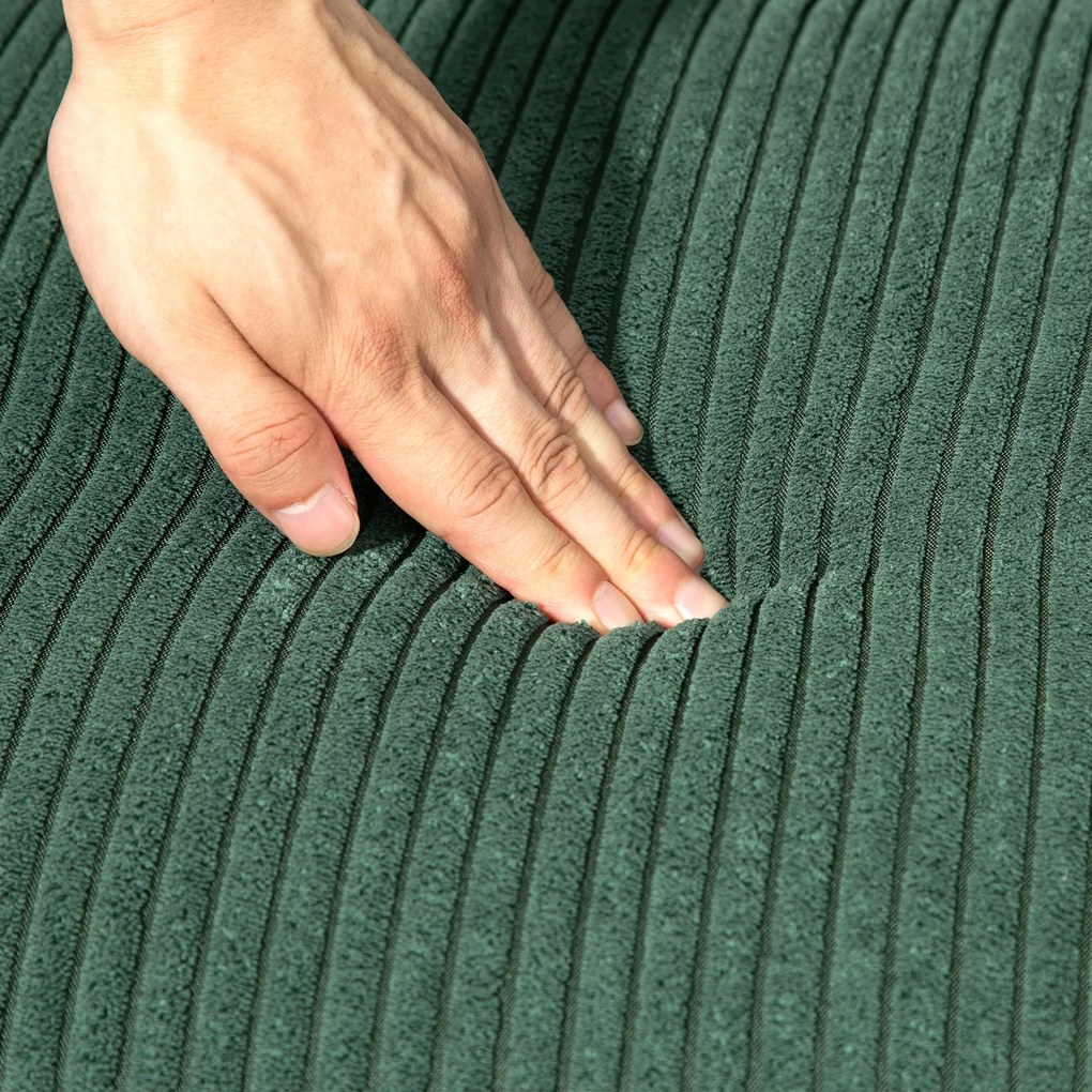 HOMCOM Canapea de 2 locuri tapițată, lemn, material textil cu aspect de catifea, spumă, 117 x 56,5 x 77 cm, Verde | Aosom Romania