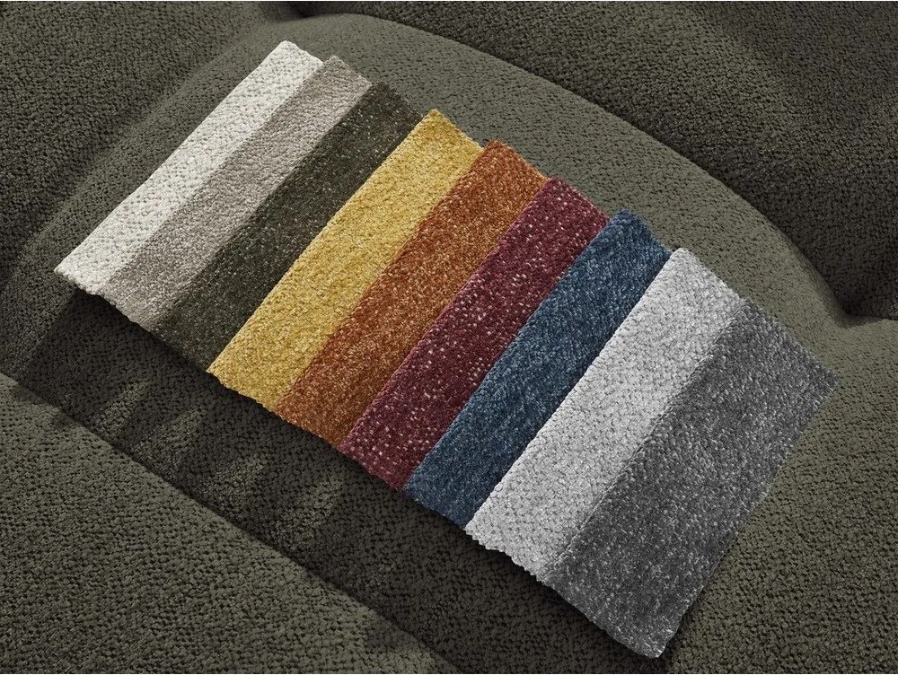 Colțar kaki extensibil/cu spațiu de depozitare cu tapițerie din chenille (cu colț pe partea dreaptă/cu șezlong) Roxelane – Bobochic Paris