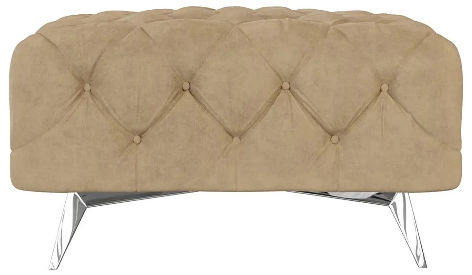 Taburet maro deschis cu tapițerie din catifea Chelsea – Ropez