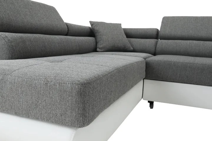 Colţar, alb/gri, model stânga, AMARETO NEW