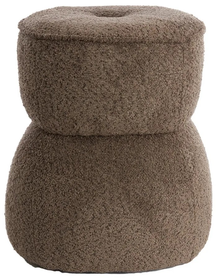 Taburet maro cu tapițerie din stofă bouclé Leyla – Light &amp; Living
