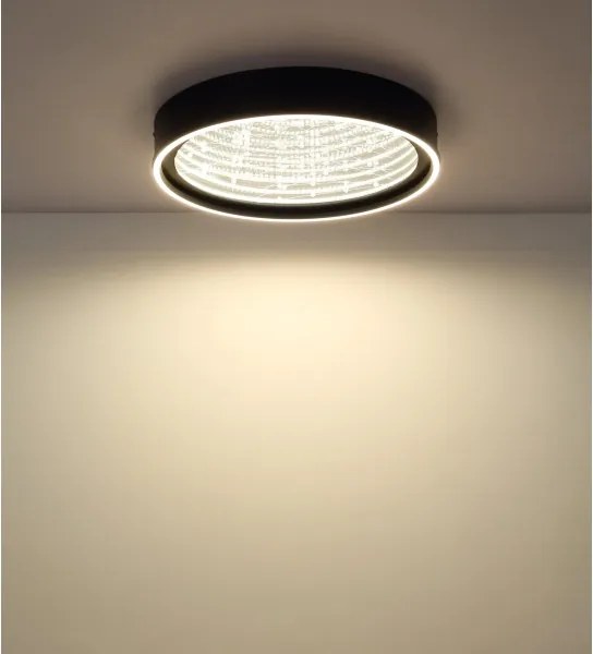 Globo 68288D - Plafonieră LED reglabilă MIRRORA 40W/230V Ø 51,5 cm neagră + telecomandă