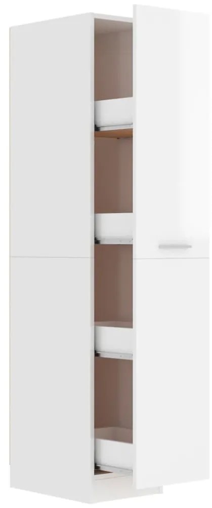 804226 vidaXL Dulap farmacie, alb extralucios, 30x42,5x150 cm, PAL