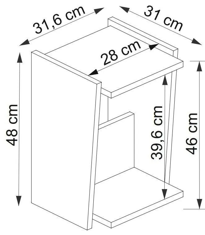 Măsuță laterală Pitudu 3 (Nuc + bej) . 1094749