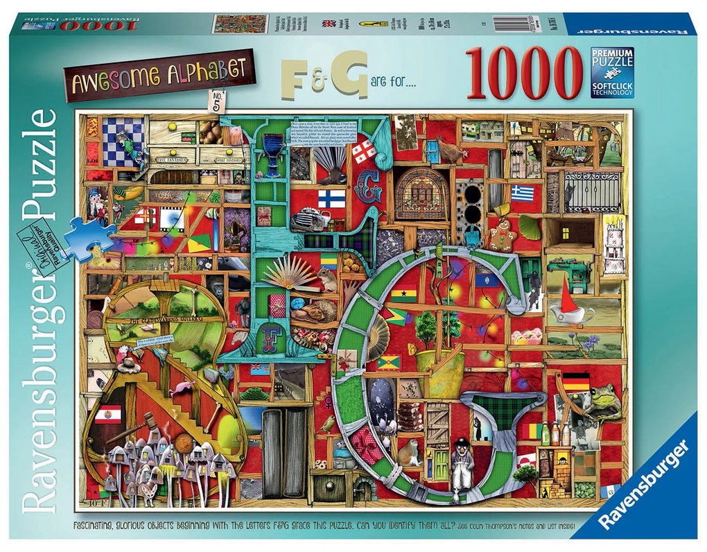 PUZZLE ALFABET COLIN THOMPSON, 1000 PIESE - RAVENSBURGER (RVSPA16761)