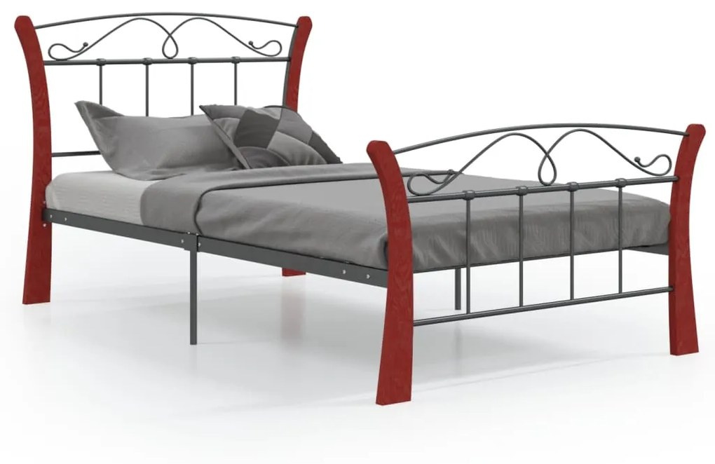 324877 vidaXL Cadru de pat, negru, 100 x 200 cm, metal