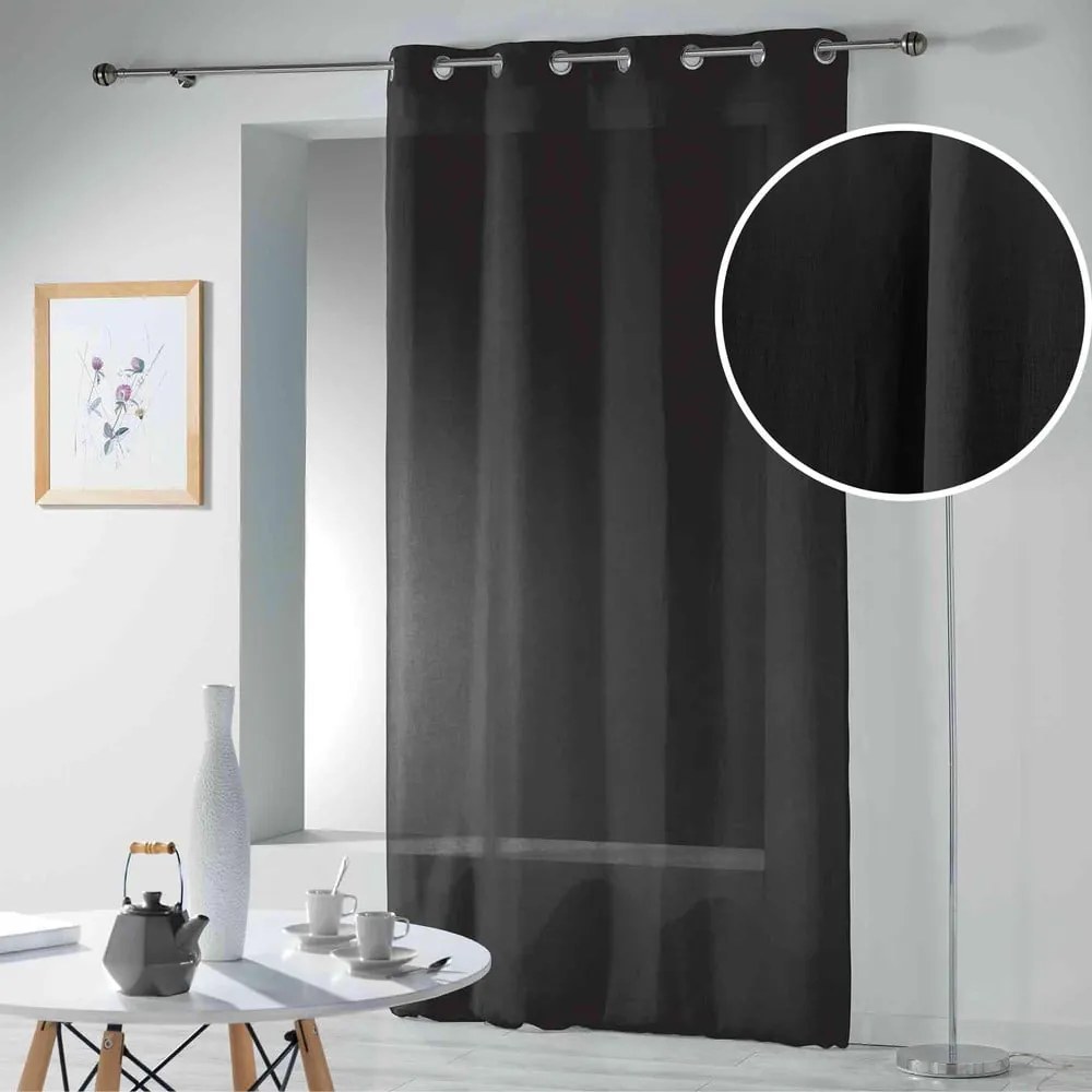Perdea neagră 140x280 cm Telma – douceur d'intérieur