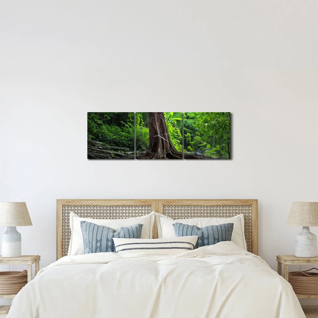 Tablou - Copac bătrîn cu rădăcini (cu ceas) (90x30 cm)