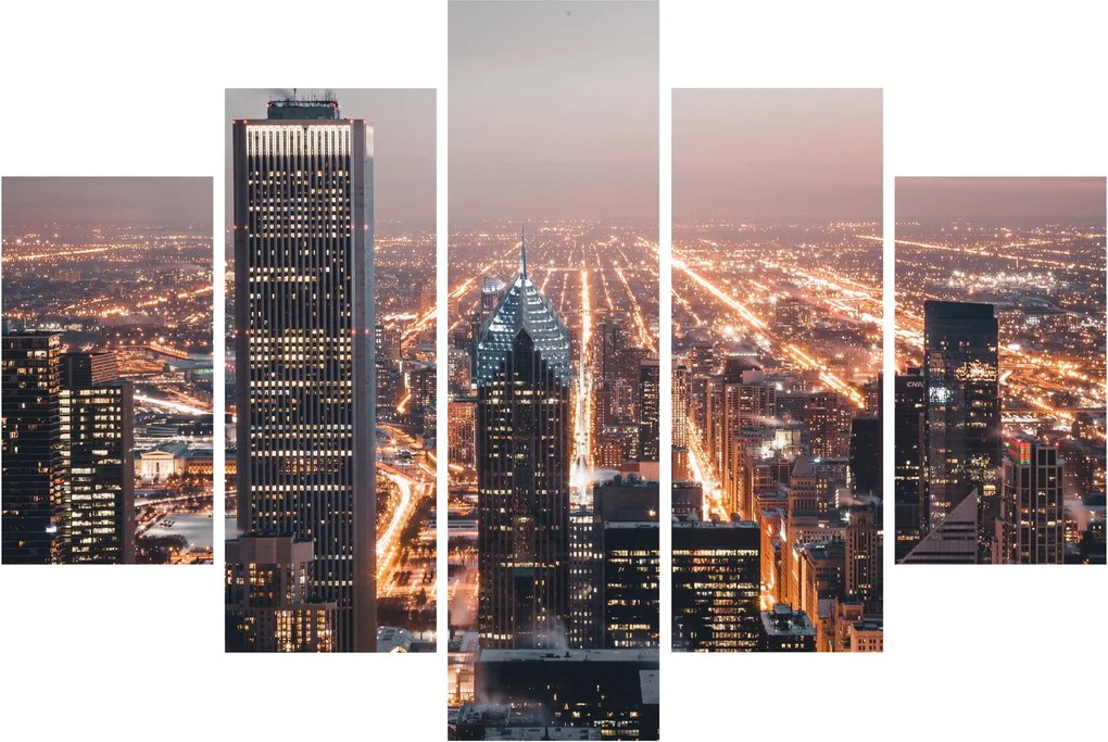 Tabloul cu metropolă luminată (150x105 cm)