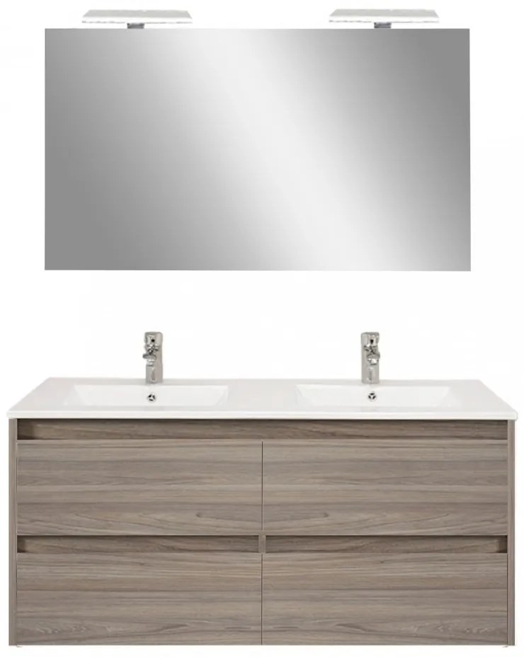 Mobilier complet de baie Porto Prime 120 în culoarea ulmului rauna