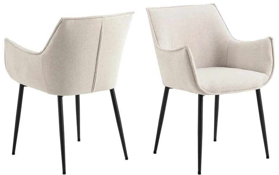 Scaun de sufragerie crem tapițat Bonita – Actona