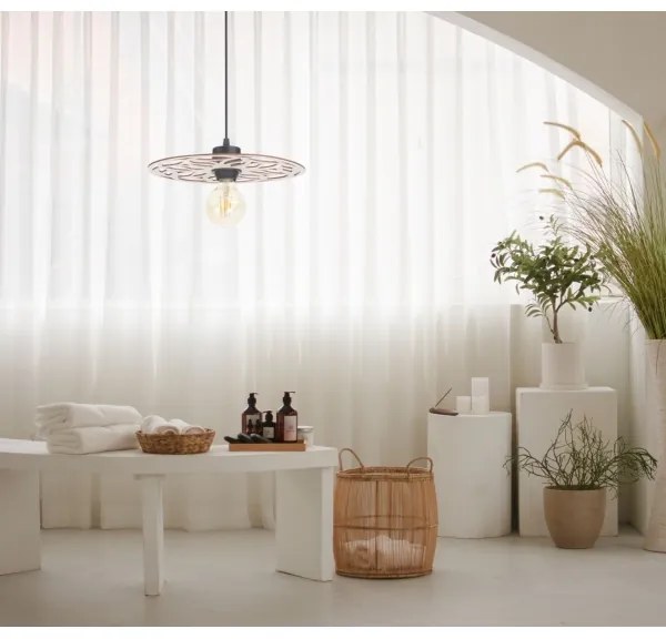 Lustră pe cablu FALCO 1xE27/60W/230V d. 30 cm bej