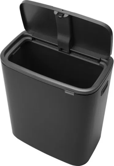 Cos de gunoi Brabantia Bo Touch 1001274, 60 L, Deschidere lina, silentioasa si larga, Rezistent la amprente, Negru mat