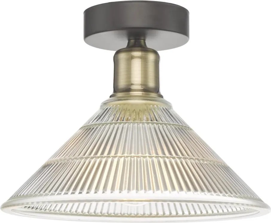 Där Lighting BOY0175 - Plafonieră BOYD 1xE27/60W/230V Ø 25 cm alamă/sticlă clară