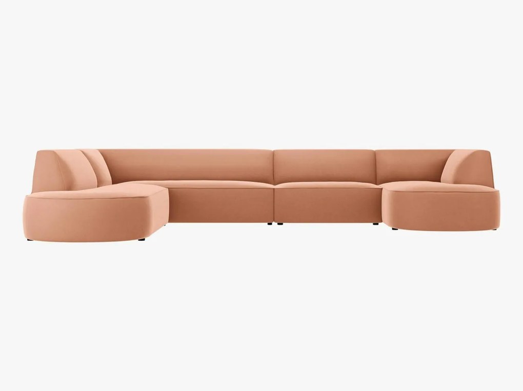 Coltar 6 locuri rotunjit Ruby catifea L366 cm