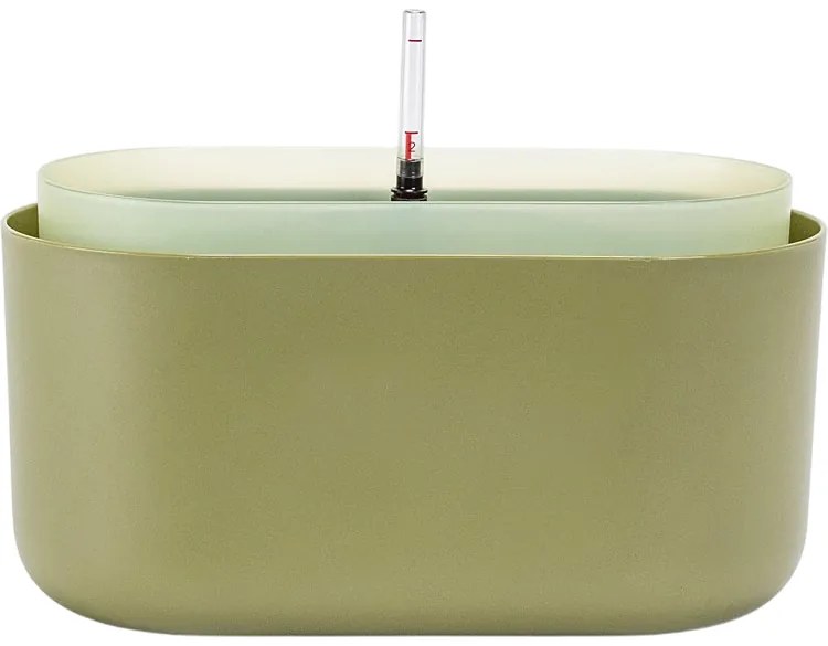 Jardinieră cu auto-irigare Plastia, verde,31 x 16 cm