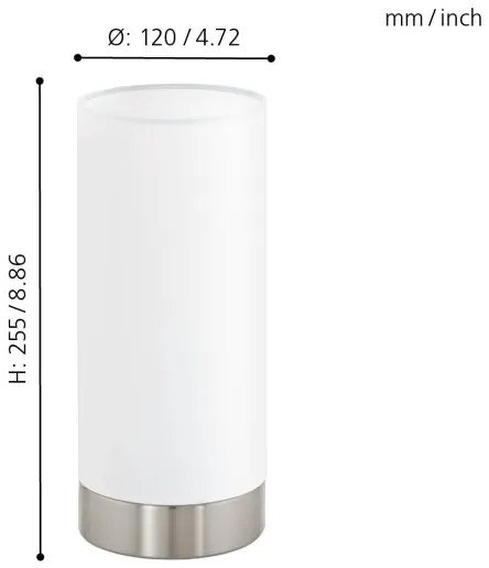 Lampă dimabilă de masă Eglo 95118 PASTERI 1xE27/40W/230V