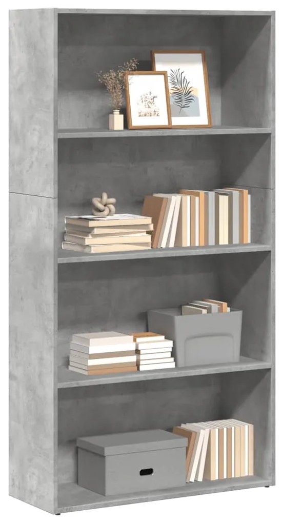 vidaXL Bibliotecă, gri beton, 80x30x152 cm, lemn prelucrat