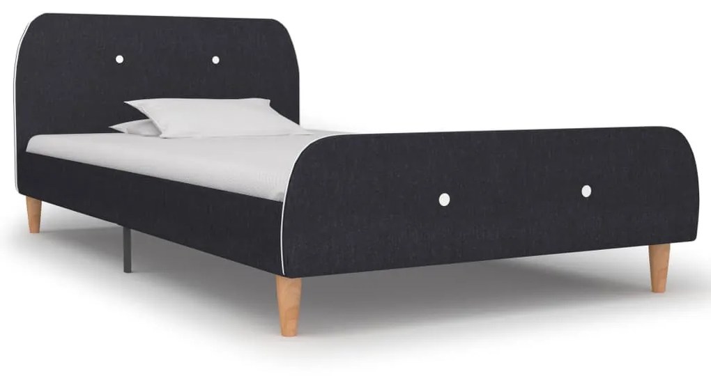 280916 vidaXL Cadru de pat, gri închis, 90 x 200 cm, material textil