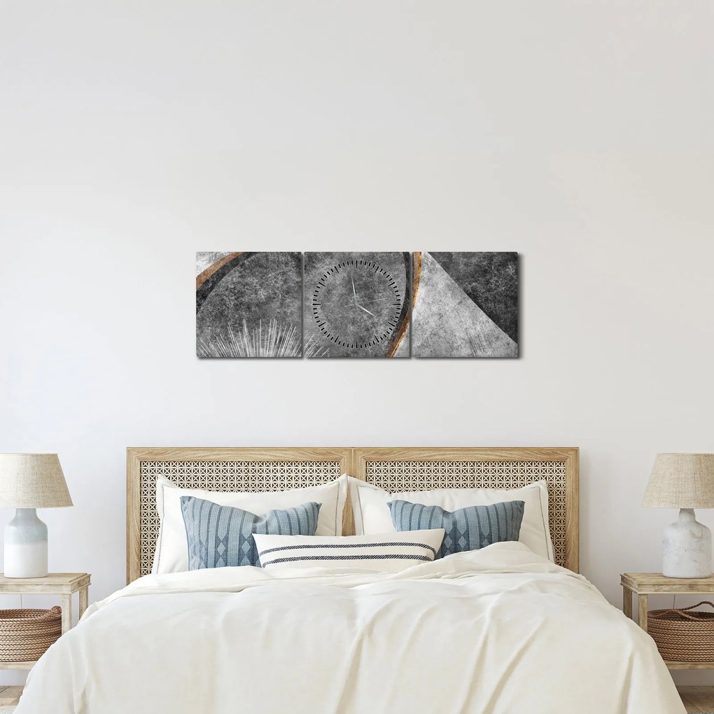 Tablou - Abstract beton (cu ceas) (90x30 cm)