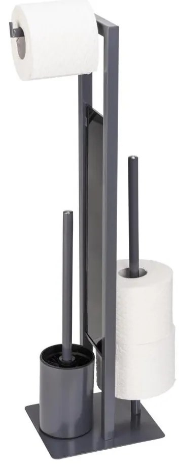 WENKO 25552100 - Perie WC RIVALTA, 18 x 70 cm, gri/negru
