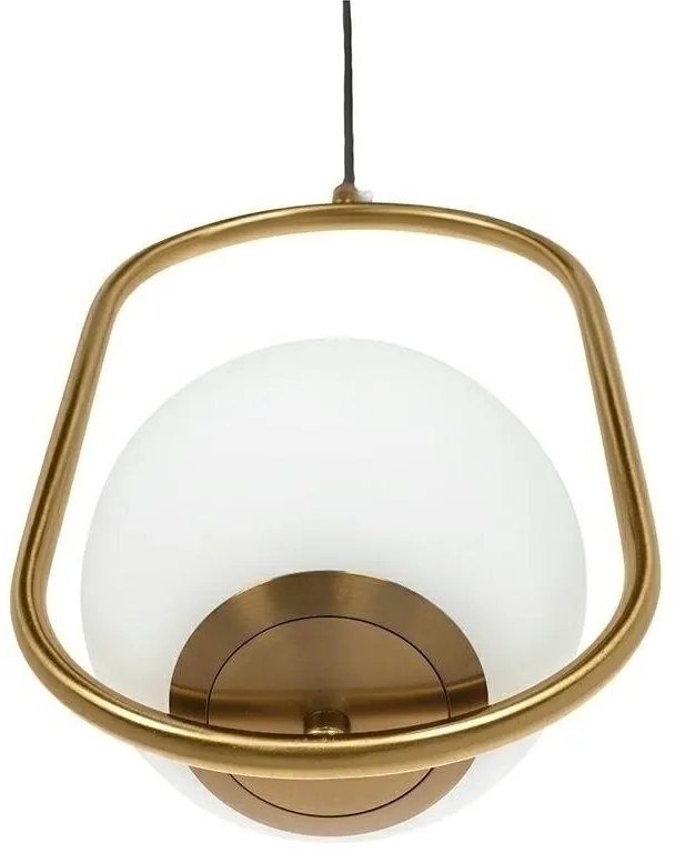 Lustra design miminalist, Metal auriu, Glob Sticla, AURELIA 50