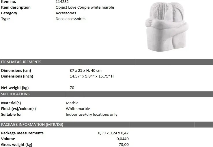 Obiect decorativ design deosebit LUX Love Couple 114282 HZ